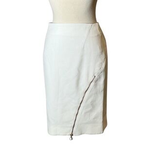 Versace White Zipper Pencil Skirt Size 42 Medium